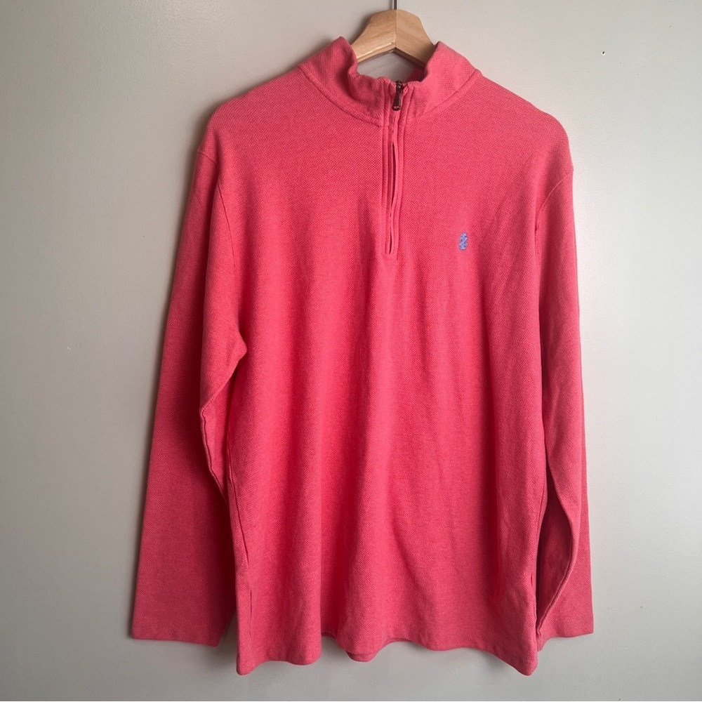 Izod Vibrant Pink Men’s 1/4 Zip Pullover Size Large EUC